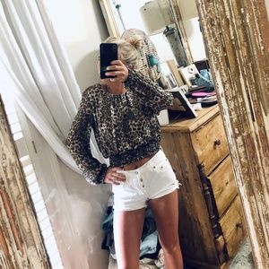 Leopard long sleeve blouse
